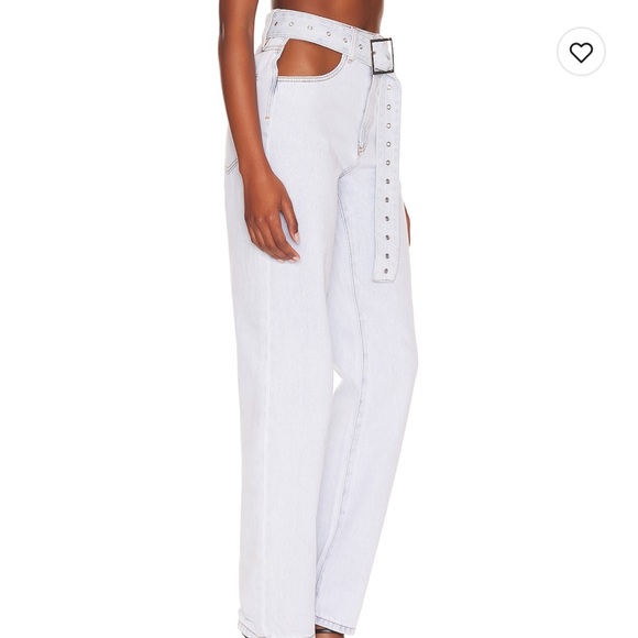 WeWoreWhat Cut out straight leg indigo denim jean - Picture 6 of 13